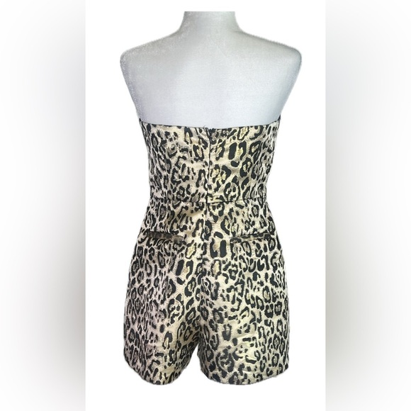 Ark & Co. shimmery metallic gold and black leopard print romper skort m medium - Picture 4 of 13